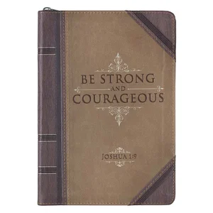Journal Classic Zip Brown Two-tone Be Strong Josh. 1:9
