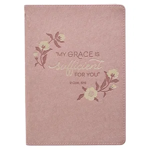 Journal Classic Pink My Grace is Sufficient 2 Cor. 12:9