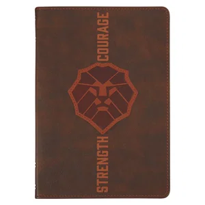 Journal Classic Brown Lion Strength & Courage Josh. 1:9