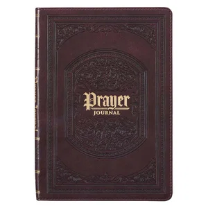 Prompted Faux Leather Prayer Journal Dark Brown The Lord's Prayer