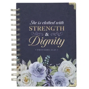 Journal Wirebound Blue Floral Strength & Dignity Prov. 31:25