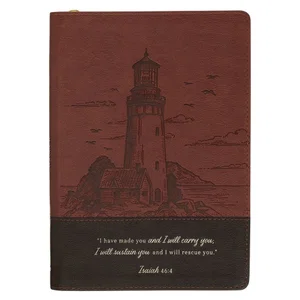 Journal Classic Zip Two-tone Brown I Will Carry You Isa. 46:4