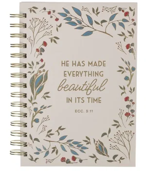 Journal Wirebound Ivory Floral Everything Beautiful Ecc. 3:11