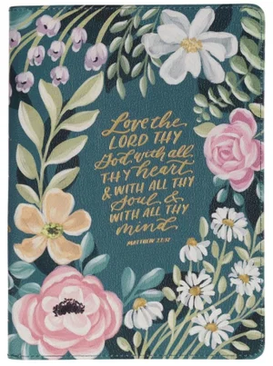 Journal Classic Zip Teal Love the Lord Matt. 22:37