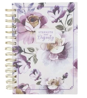 Journal Wirebound Purple Floral Strength & Dignity Prov. 31:25