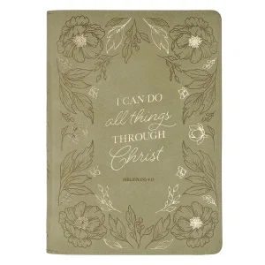 Journal Classic Zip Green  I Can Do All Things Phil. 4:13