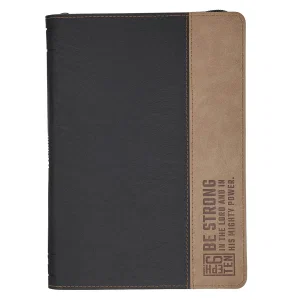 Journal Classic Zip Two-tone Black Be Strong Eph. 6:10