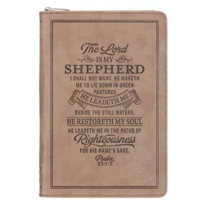 Journal Slimline Zip Tan The Lord Is My Shepherd Ps. 23:1-3