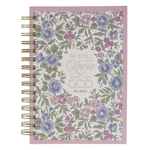 Journal Spiral Purple Floral Be Still and Know Ps. 46:10