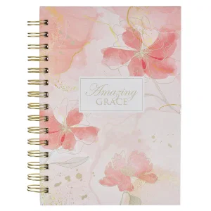Journal Spiral Pink Floral Amazing Grace