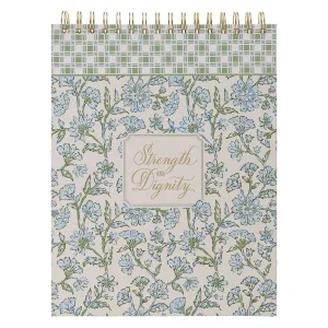 Spiral Notepad XL Blue Floral Strength And Dignity Prov. 31:25