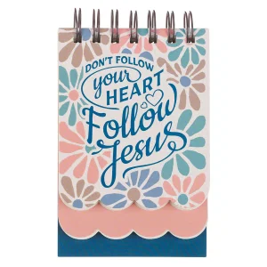 Spiral Notepad SM Coral Floral Follow Jesus
