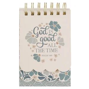 Spiral Notepad SM Cream Blue God Is Good Ps. 34:8
