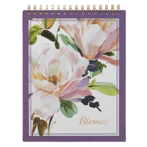 Spiral Notepad XL Purple Floral Blessed