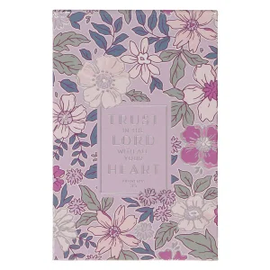 Hardcover Notepad Navy Floral Trust In The Lord Prov. 3:5