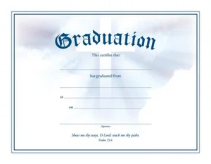 Graduation - Certificate /Cross (Psalm 25:4) - 6 pk