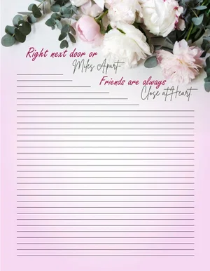 Close at Heart Writing Paper 8.5 x11