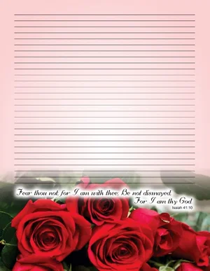 Red Rose Writing Paper 8.5 x11
