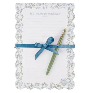Notepad Tear-off w/pen Strength And Dignity Prov. 31:25
