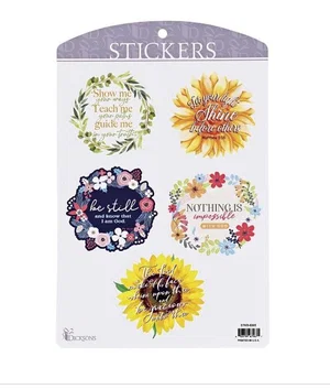 Sticker Flowers With Scripture
