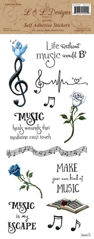 Music is Life Stickers 1 Sheet