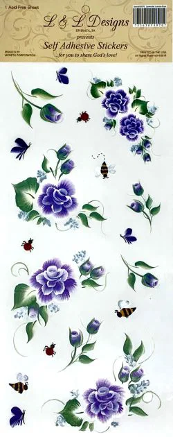 Lavender Luanna Floral Sticker 1 Sheet