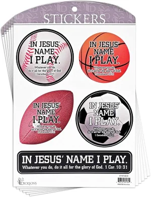 Sticker Sports In Jesus Name I Play