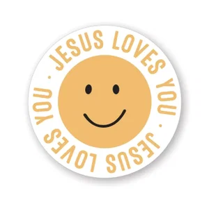 Jesus Loves You Smiley Sticker