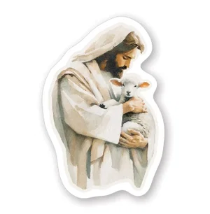 Jesus Holding Lamb Sticker