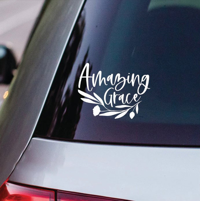 Amazing Grace Leaves Vinyl Vehicle Sticker