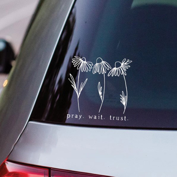 Pray Wait Vinyl Vehicle Sticker
