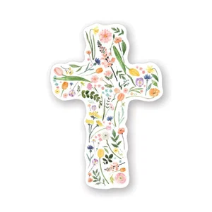Floral Cross Sticker