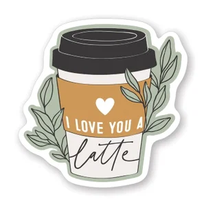 Love You Latte Leaves Sticker