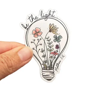 Be the Light Sticker | Lightbulb with Flowers