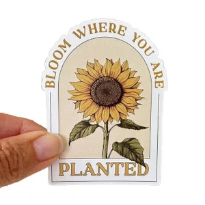 Bloom Where You Are Planted  Floral Sticker | Sunflower