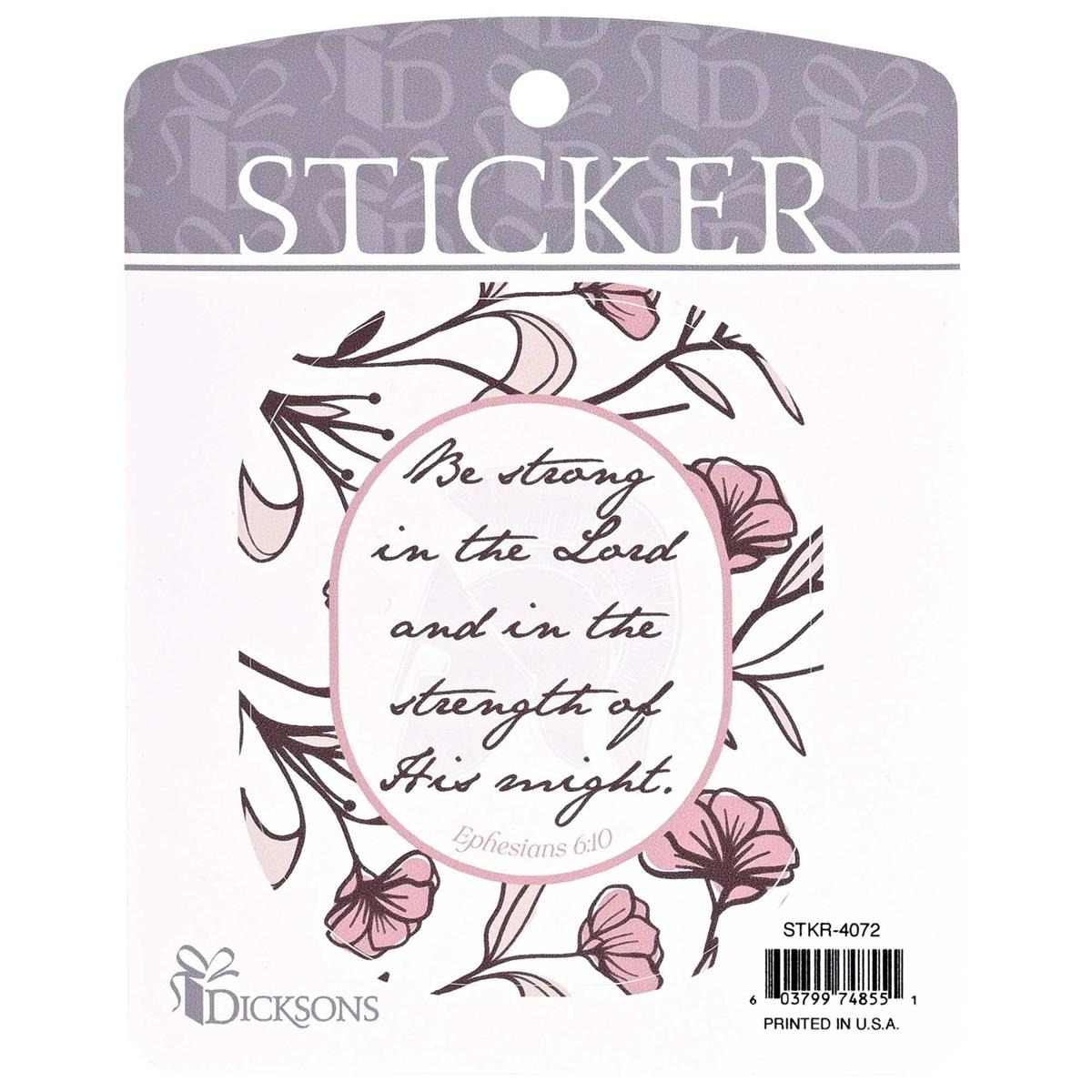 Image of Sticker Floral Be Strong In The Lord