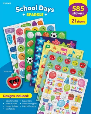 School Days Sparkle Stickers Variety Pack