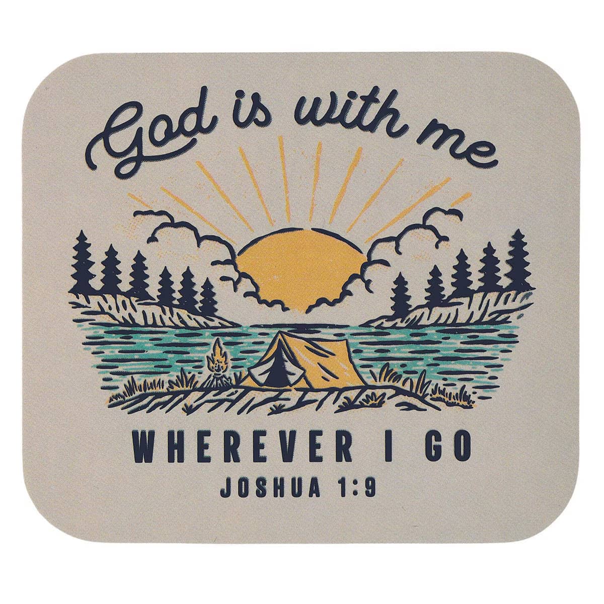Sticker Vinyl God Is With Me Josh. 1:9