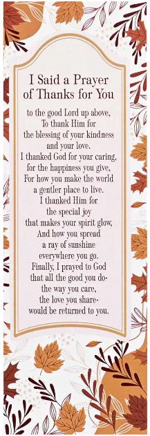 Packaged Bookmarks Prayer Of Thanks 2x6