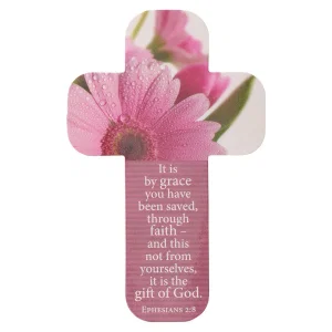 Cross Bookmark Pink Daisy Gift of God Eph. 2:8