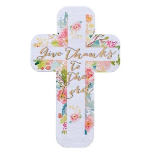 Cross Bookmark Floral Give Thanks to the Lord