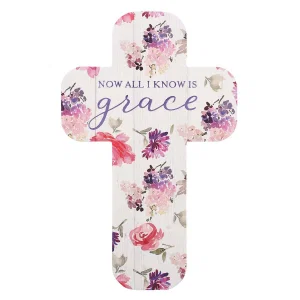 Cross Bookmark Floral Now All I Know is Grace