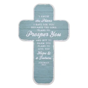 Cross Bookmark Blue Wood I Know the Plans Jer. 29:11