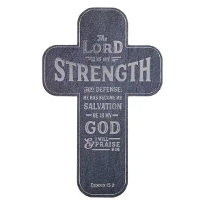 Cross Bookmark Black Stone The Lord is My Strength Ex. 15:2