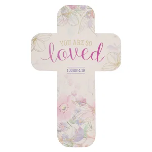 Cross Bookmark Purple Floral You are Loved 1 John 4:19
