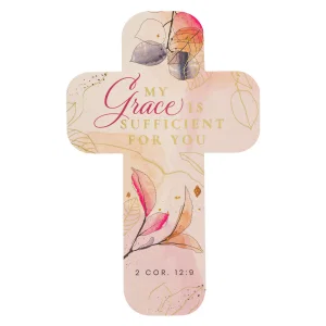 Cross Bookmark Floral My Grace is Sufficient 2 Cor. 12:9