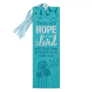 Bookmark Faux Leather Teal Hope in the Lord Isa. 40:31