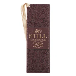 Bookmark Faux Leather Brown Be Still and Know Psalm 46:10