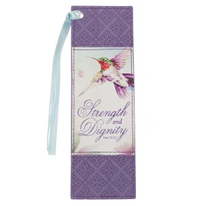 Bookmark Faux Leather Purple Strength Prov. 31:25