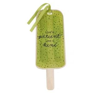 Bookmark Green Popsicle Love is Patient 1 Cor. 13:4